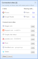Google Buzz connected sites