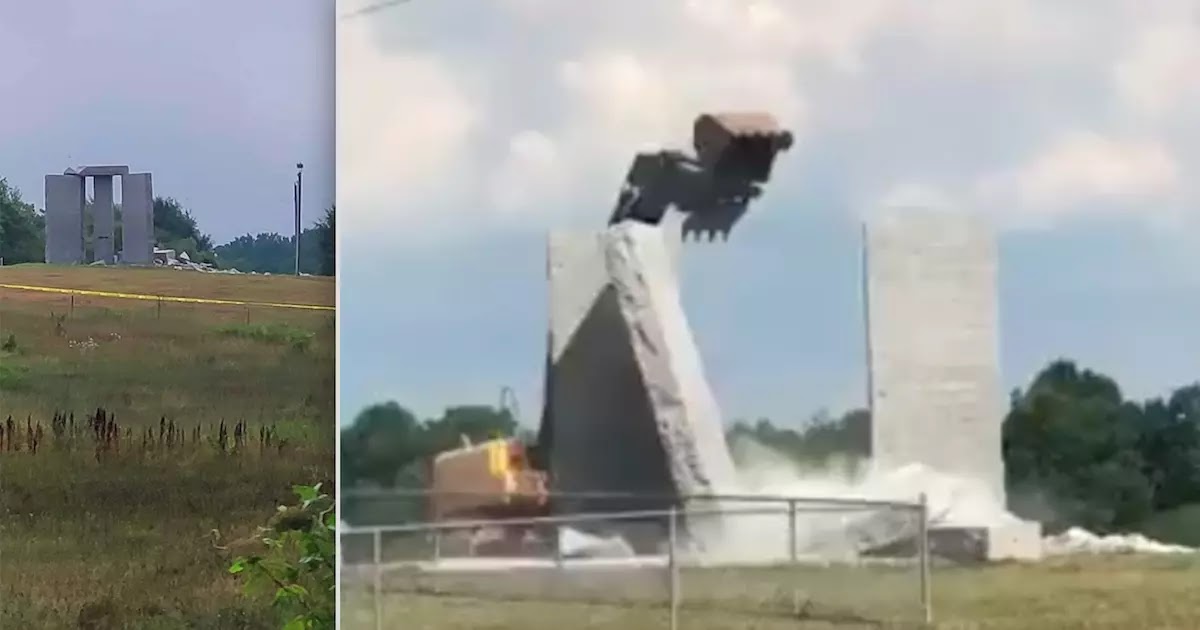 Georgia Guidestones Get Bulldozed To The Ground Following Explosion