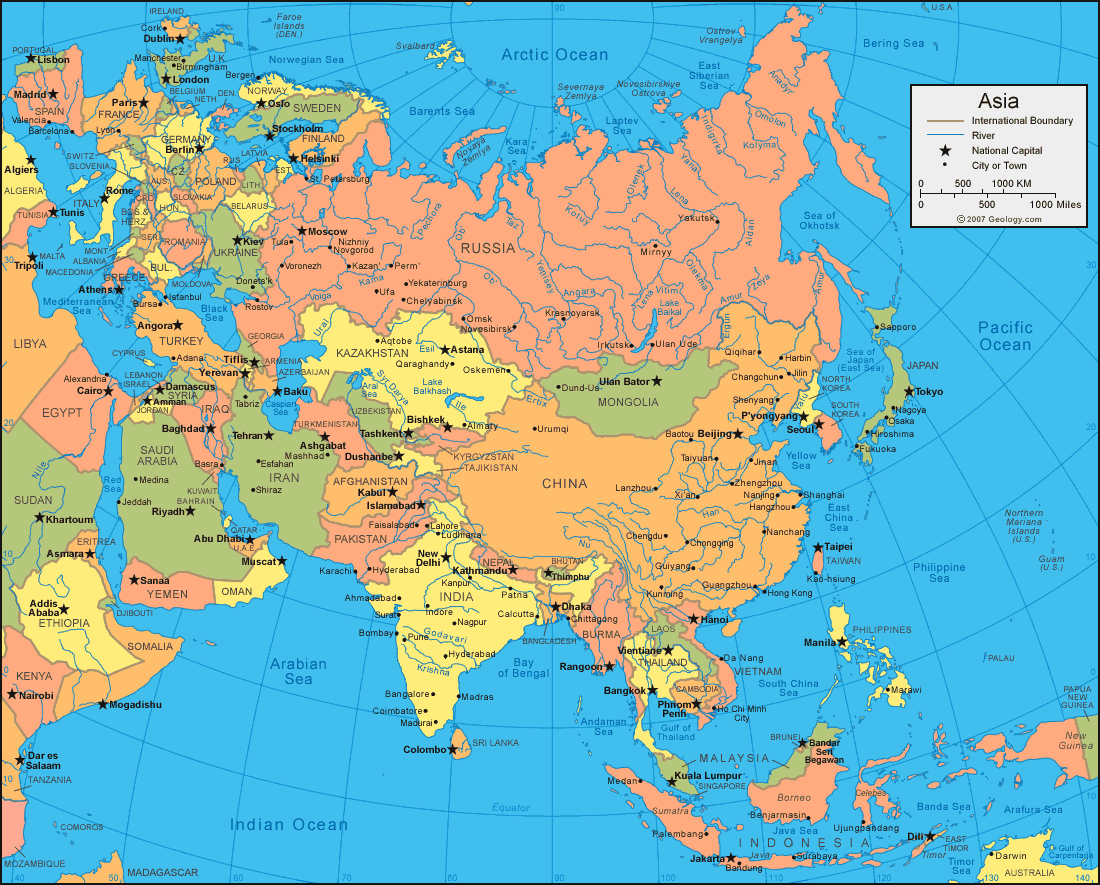 Asie Carte Monde Avec Pays | Carte du Monde Avec Pays