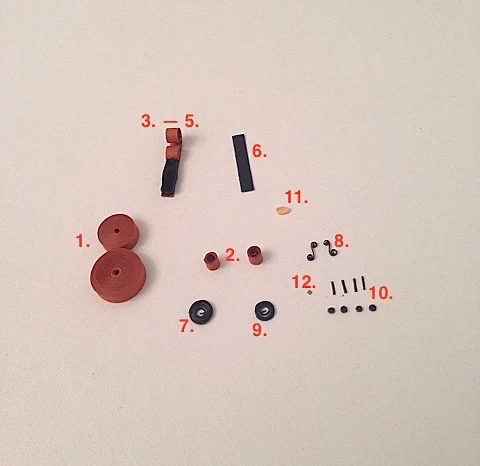 quilled violin components