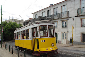 Lisbon yellow tram