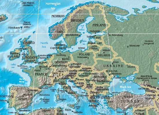 world map european countries. Political Map Of Europe.