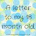 A letter to my 18 month old