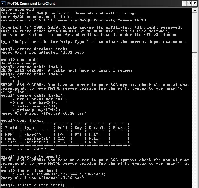 Sulimah Blog: Contoh Program MySql Data Mahasiswa