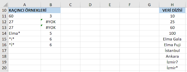 Excel Kaçıncı İşlevi, Kaçıncı Fornksiyonu, Kaçıncı Formülü