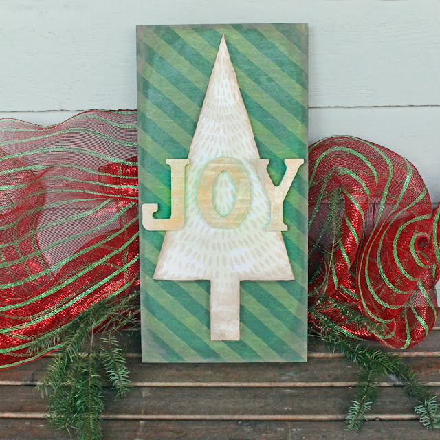 DIY JOY Christmas Canvas by Katie Smith @punkprojects