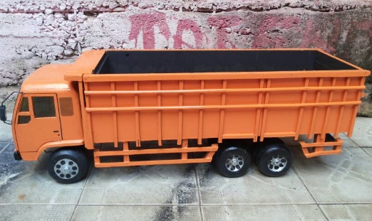 Mobil Mainan Dari Truk Kayu - warna orange truk kayu