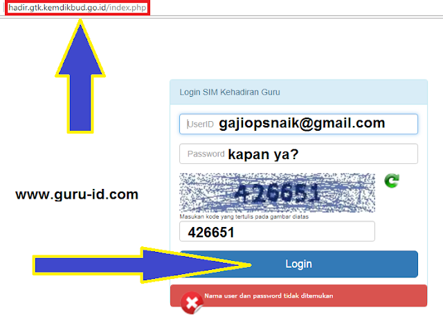 Sahabat operator dapodik ketika ini login  Dhgtk V2 Login di http://hadir.gtk.kemdikbud.go.id/v.2/