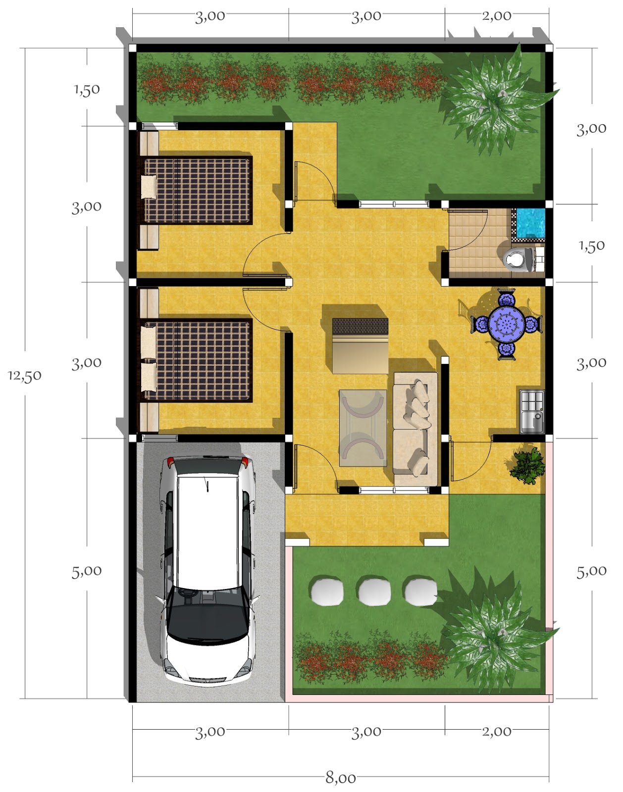 Contoh Desain Rumah  Minimalis Type  36 2  Lantai