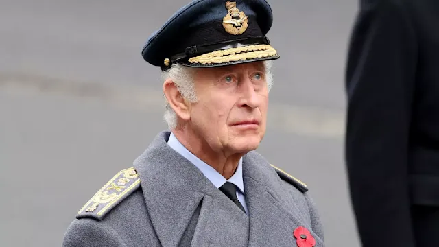 King Charles III observes a moment of silence for the British war dead