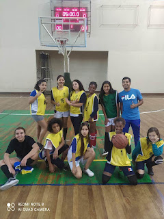 O 3º lugar no Basquete Sub-13 Fem. ficou com a Escola Municipal Manoel Medeiros