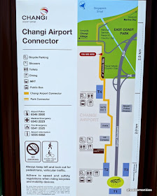 Located just beside Changi Airport Terminal 4's Carpark 4A, it is part of the new Changi Airport Connector which serves to connect Changi Airport to East Coast Park via a pathway where the public can walk, scoot or cycle to and fro.