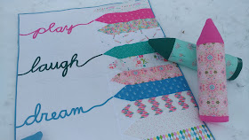 Crayon quilt tutorial with bias tape words