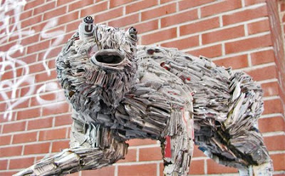 Newspaper Sculptures Seen On www.cars-motors-modification.blogspot.com