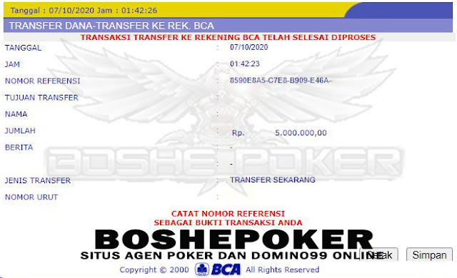 Bukti Kemenangan Member Boshepoker