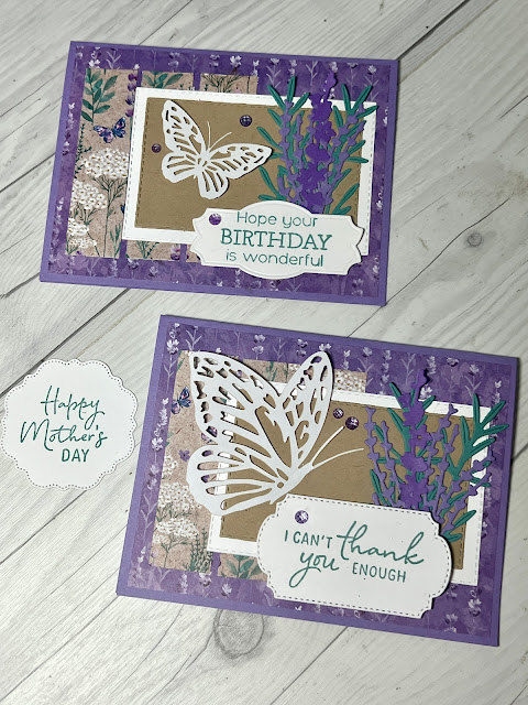 Floral greeting card using Painted Lavender Bundle from Stampin' Up!