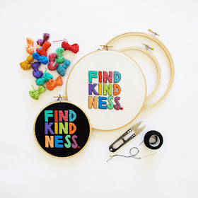 Find Kindness embroidery pattern by Sarah K. Benning, featured on Feeling Stitchy