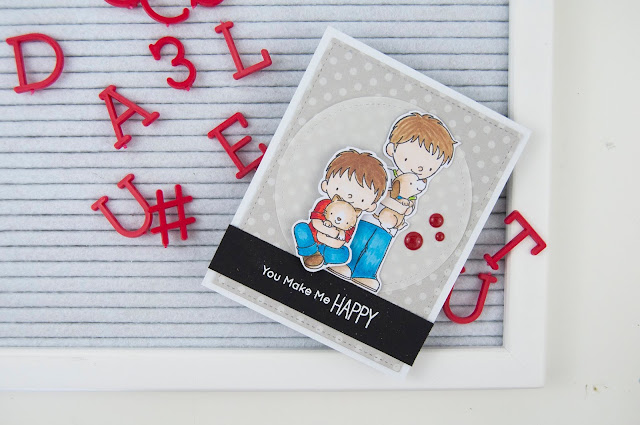 MFT stamps: brothers stamped card by Jen Gallacher for www.jengallacher.com #stamping #mftstamps #jengallacher #copic