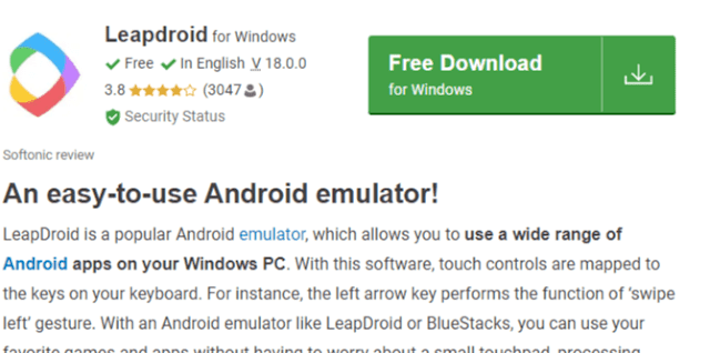 Leapdroid, perhaps the lightest emulator for Android