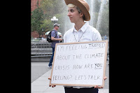 Christina Ellsberg, a student at the Union Theological Seminary, held “listening sessions” on climate anxiety organized by Judson Memorial Church.    (Credit: Grist / Molly Enking) Click to Enlarge.