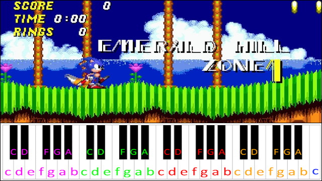 Emerald Hill Zone (Sonic 2) Piano / Keyboard Easy Letter Notes for Beginners