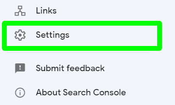 website settings google search console