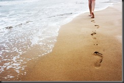 Walking on the sand