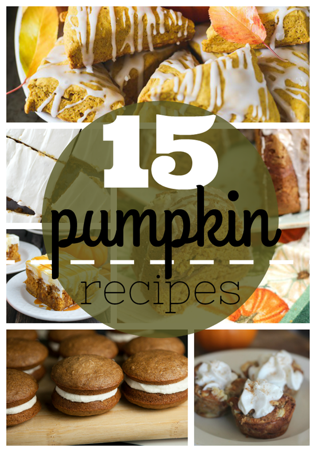 15 Pumpkin Recipes at GingerSnapCrafts.com #pumpkin #recipes