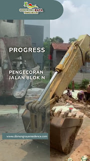 Progres Pengecoran Jalan Blok N Cibinong Raya Residence