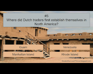 Where did Dutch traders first establish themselves in North America? Answer choices include: Guam, Vanazuela, Manhattan Island, Rhode Island