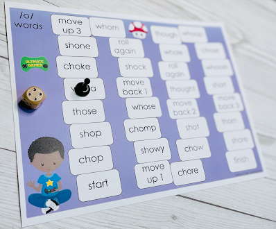 Digraph game boards with short, long, and r controlled vowels. A fun way to practice phonics skills in class and at home!