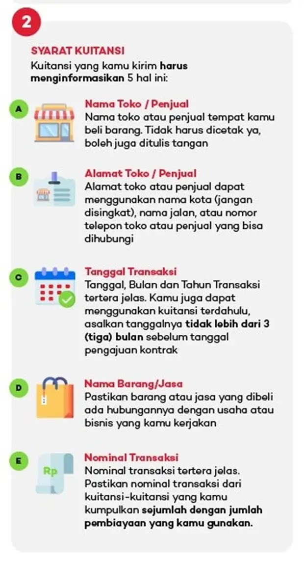 Syarat kuitansi modal usaha HCI