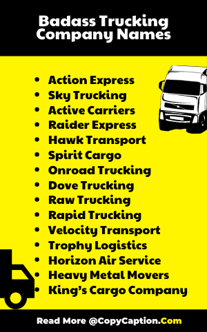 Badass Trucking Company Names
