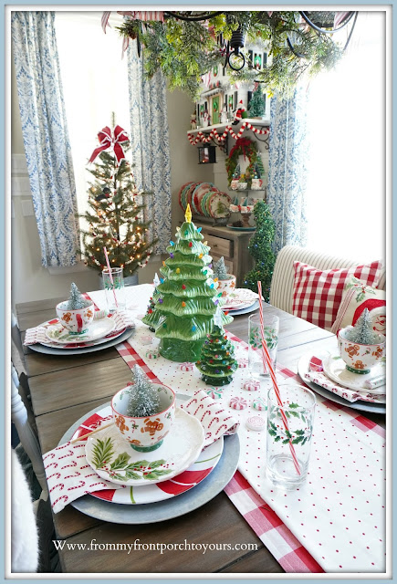 Cottage- Farmhouse -Christmas- Breakfast- Nook-Tablescape-table-setting-holiday-From My Front Porch To Yours