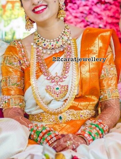 Bride in Traditional Jewelry and Navaratan Set