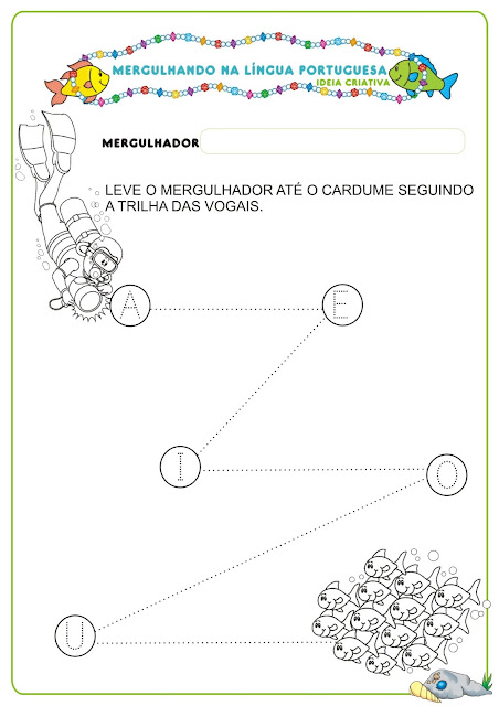 Caderno de Atividades Língua Portuguesa  Projeto no Fundo do Mar grátis para imprimir