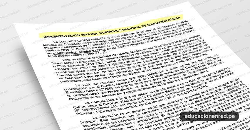 ANÁLISIS: Implementación 2019 del Currículo Nacional de Educación Básica (Fernando Gamarra Morales)