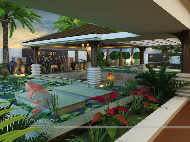 Contemporary Garden 3D Design In Villa