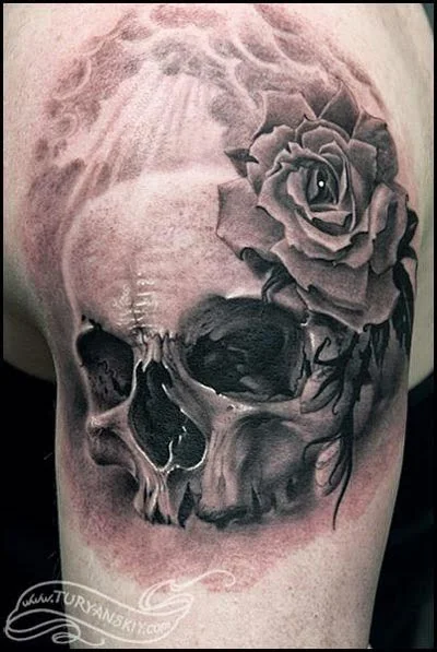 tatuaje de calavera realista , skull-tattoo, tatuaje-calavera-para-hombre