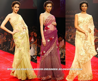 FASHION SHOW WEEK  NEW FRILLED YELLOW COLOUR SAREE 