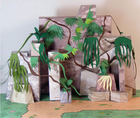 Dino Mini World Papercraft Rocks and Cliffs