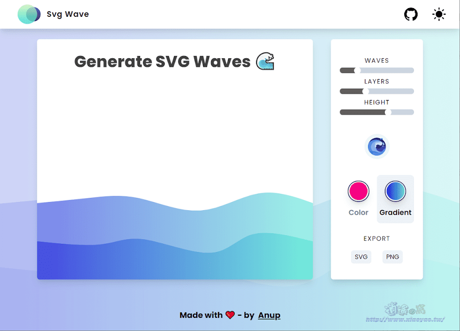 SVG Wave 波浪背景圖片產生器