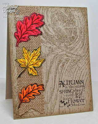 ODBD "Autumn Blessings", "Fall Leaves and Acorn" Die Set, "Wood Background", Card Designer Angie Crockett