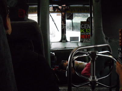 Bogotá's simple pleasures: The Colectivo VIP treatment - we were privileged to be invited to sit next to the driver