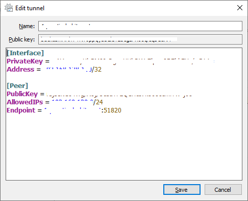 Wireguard: Configure tunnel on Windows