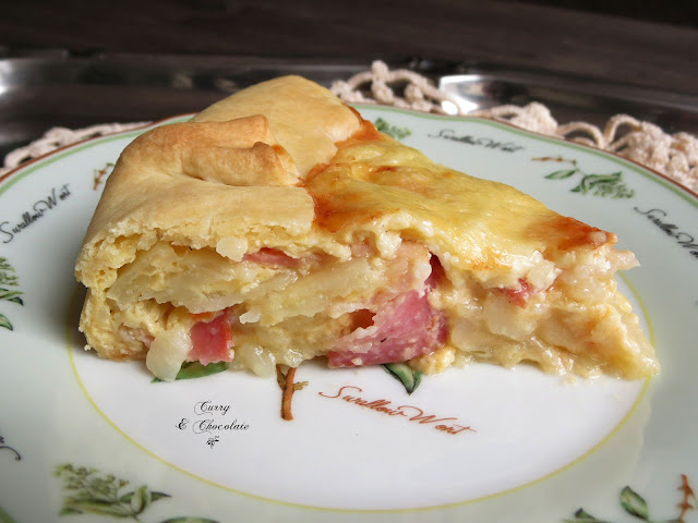 Pastel de patatas y bacon o tarte paysanne - Potato and bacon cake