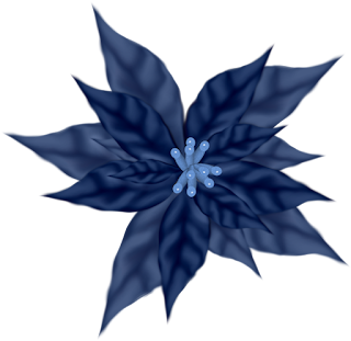 Flowers of Christmas in Blue Clip Art.