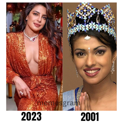 priyanka chopra 2001 vs 2023 pics memes