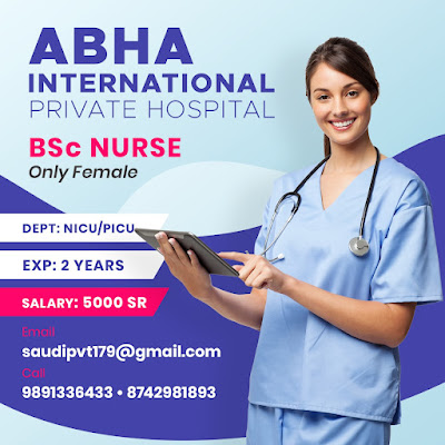 Urgently Required Staff Nurses to Abha International Private Hospital