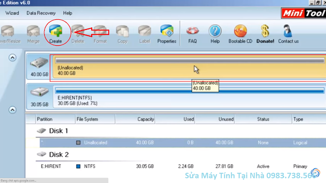 Chia ổ cứng băng Minitool Partition Wizard - H01